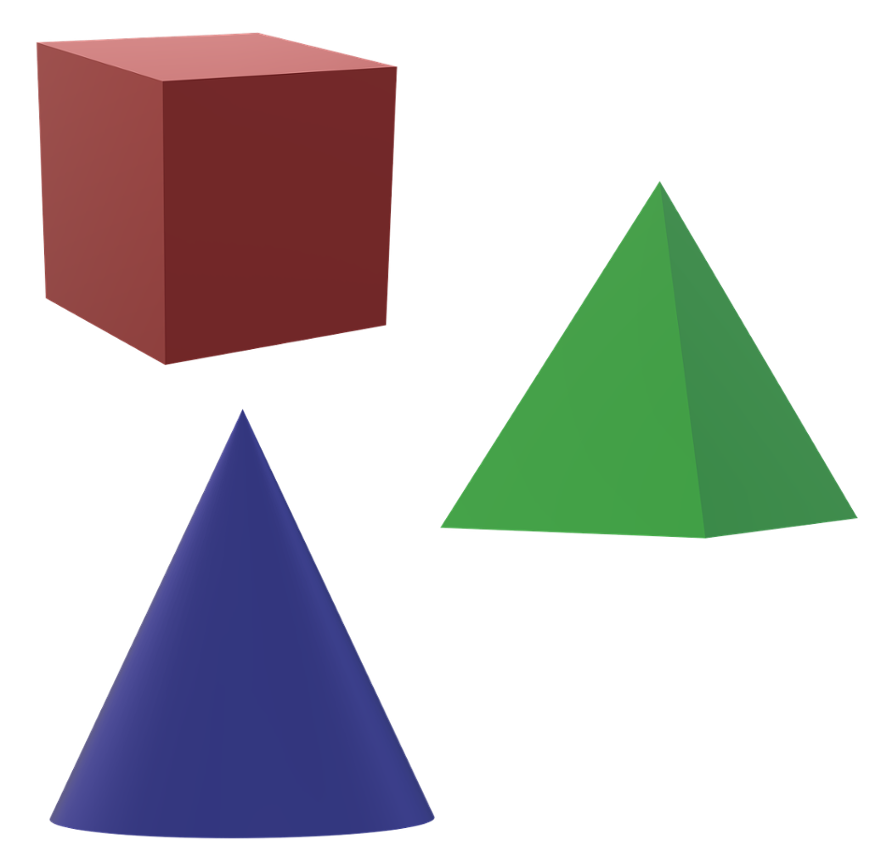 cube, pyramid, cone, geometric, geometry, math, structure, 3d, design, educational, drawing, cartoon